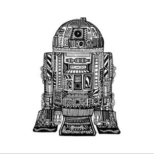 CUSTOM STSR WARS ART R2D2 PRINT